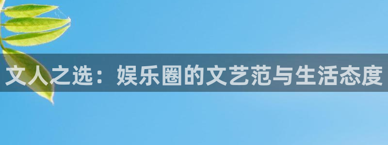 万事娱乐能源：文人之选：娱乐圈的文艺范与生活态度
